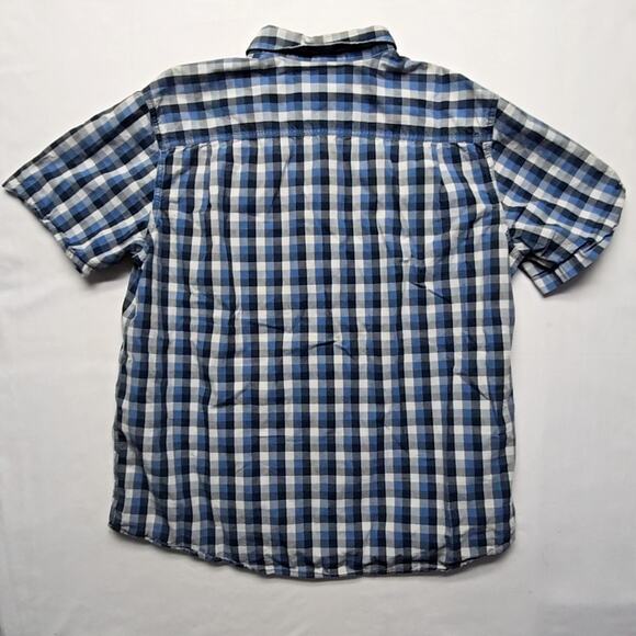 Carhartt Mens XL Blue Plaid Shirt Short Sleeve Relaxed Fit Casual Button Down - Picture 7 of 9